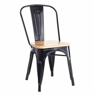 כסא אורח מתכת - דגם אניס עם מושב עץ אגוז מיליון כסאות