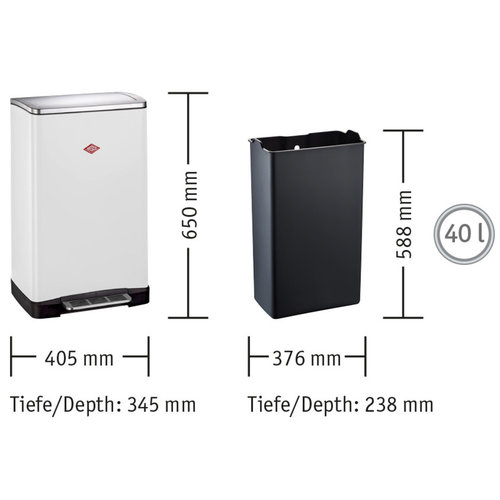 פח פדל 40 ליטר 381401-62 שחור wesco one boy