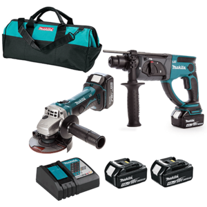 סט ליתיום 18V פטישון + משחזת "½4 (115 מ"מ) 1