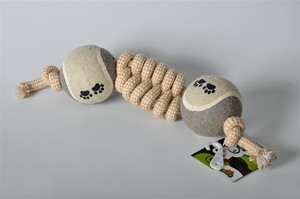 חבל דנטלי עם שני כדורי טניס 25 ס"מ