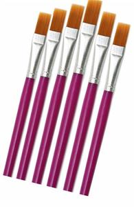 סט 6 מכחולים שטוחים ידית סגולה*12 חב'