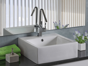 כיור רחצה מונח \ תלוי עם חור לברז