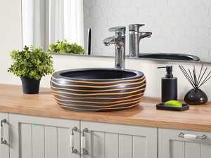 כיור רחצה מונח עגול בעיצוב מיוחד