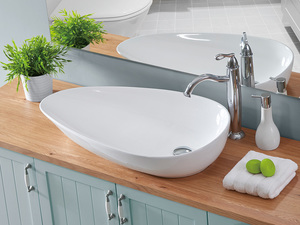 כיור רחצה מונח חרס לבן