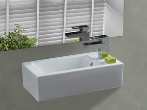 כיור רחצה מונח \ תלוי עם חור לברז 