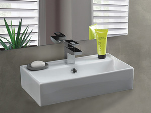 כיור רחצה מונח \ תלוי עם חור לברז