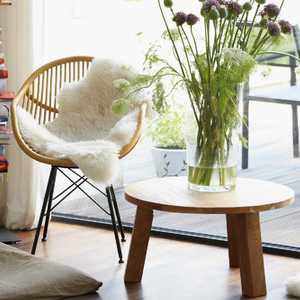 שולחן LIAM קוטר 70 ס"מ - 493565 עץ טיק