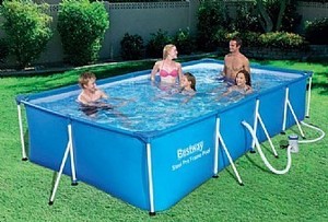 בריכת BESTWAY עמודים מלבנית לילדים הכל כלול 300X201X66