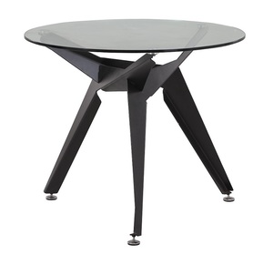 דגם 209 שולחן המתנה אירוח פלטה זכוכית שחורה רגל מתכת שחורה מיליון כסאות