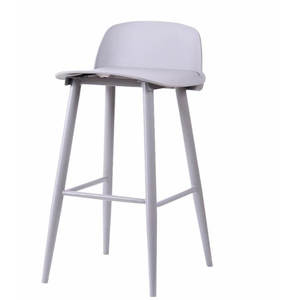 סונטה כסא בר מעוצב גב נמוך מושב פלטסיק לבן רגל מתכת לבנה גובה 65 ס"מ מיליון כסאות