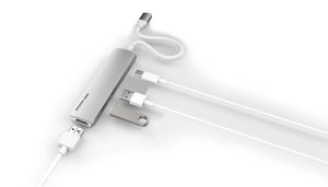 מפצל מולטי TYPE-C SLH04 כסוף מבית SILVER LIN