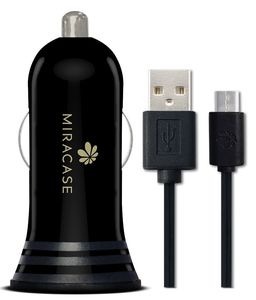 מטען כפול עם כבל מיקרו USB לרכב Miracase 3.4A 
