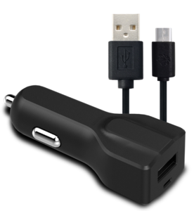 מטען לרכב QUALCOMM 3.0 + MICRO USB MCQC310 שחור