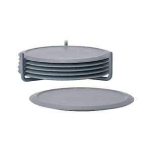 6 תחתיות לכוסות עם מעמד - אפור כהה 372056