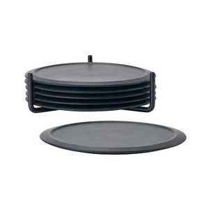 6 תחתיות לכוסות עם מעמד - שחור 372055