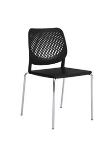 אנגוס כסא אורח איטלקי שלד ניקל מושב פלסטיק מעוצב צבע שחור מיליון כסאות