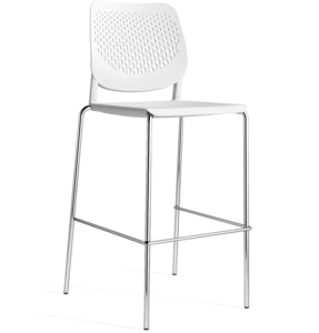 אנגוס כסא בר איטלקי גובה 75 ס"מ שלד ניקל מושב פלסטיק מעוצב צבע שחור מיליון כסאות