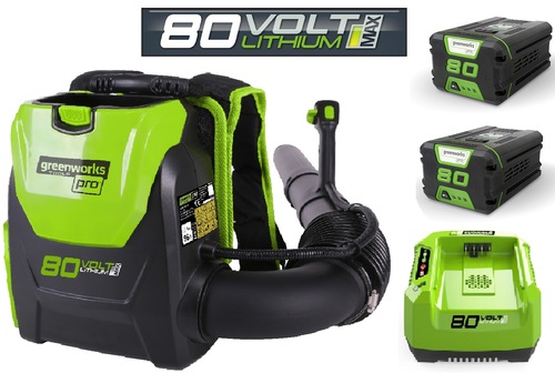 מפוח גב 80V חשמלי נטען סוללות 4.0 אמפר greenworks