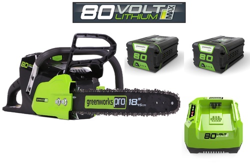 משור שרשרת 18" נטען חשמלי  greenworks 80V
