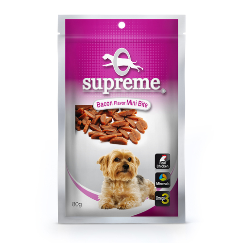 חטיף סופרים בטעם בייקון לגזע קטן 80 גרם \ Supreme Bacon Mini Bite