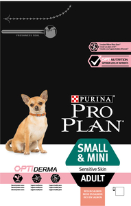 מזון יבש לכלבים בוגרים מגזע קטן עם עור רגיש 3 ק"ג (סלמון) \ Pro Plan Derma Small & Mini Adult