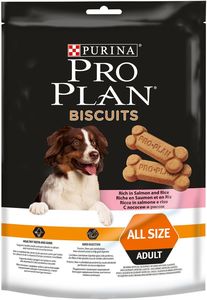 ביסקוויט פרו פלאן עשיר בסלמון ואורז 400 גרם \ Pro Plan Biscuits All Size Adult