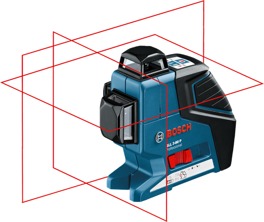 פלס לייזר GLL 3-80 P עם 3 מעגלים  BOSCH