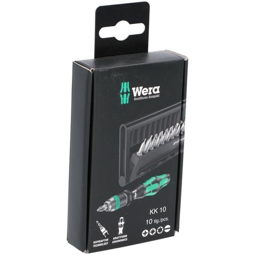 סט מברג KK10 + ביטים מתחלפים 9 יח' WERA