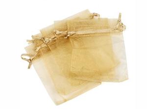 שקיות אורגנזה 17/23 צבע זהב *10יח'*10חב'