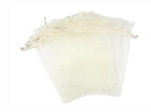 שקיות אורגנזה 15/20 צבע שמנת*10יח'*10חב'