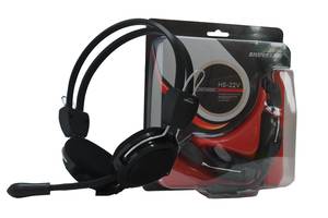  אוזניות + מיקרופון עם ווליום לשליטת עוצמה HS-22V SL בצבע שחור