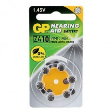 סוללות למכשירי שמיעה GPסוללה למכשיר שמיעה במארז ZA10 6p