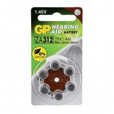 סוללות למכשירי שמיעה GPסוללה למכשיר שמיעה במארז  ZA312