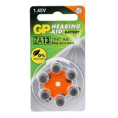סוללות למכשירי שמיעה GPסוללה למכשיר שמיעה במארז ZA13 6p