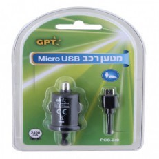 מטענים וכבליםמטען רכב 2.4A מיקרו USB שחור