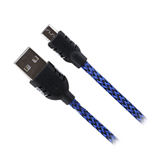 מטענים וכבליםכבל 2M MICRO USB NYLON כחול