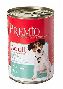 שימורי פרמיו לכלב בוגר בקר וכבד 400 גרם \ Premio Adult Beef & Liver Pate