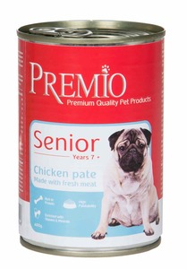 שימורי פרמיו לכלב מבוגר עוף 400 גרם \ Premio Senior Chicken Pate