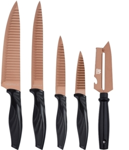 ברגנר סט 5 סכיני מגיק ברונזה פסים