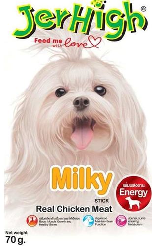 חטיף JerHigh מקלות על בסיס עוף בטעם חלב 70 גרם