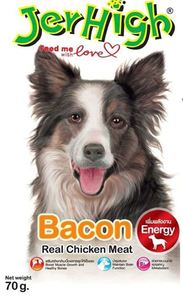 חטיף JerHigh מקלות על בסיס עוף בטעם בייקון 70 גרם