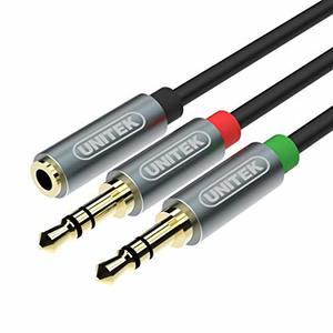 כבל מפצל אודיו זכר ל 2 כניסות נקבה 20 ס"מ