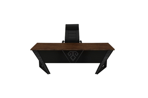 טיאסטו שולחן עבודה יוקרתי , פלטה 220*90*75 גובה , צבע אגוז כהה קושרת +רגל שחורים מיליון כסאות