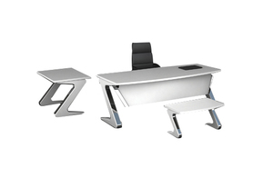 יוני מערכת מנהל שולחן מנהל 200 סמ עם שלוחה עם קושרת צבע לבן מבריק רגל ניקל מעוצבת מיליון כסאות