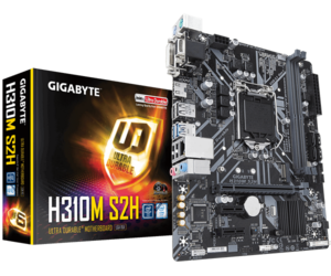 לוח אם אינטל למעבד דור 8 Gigabyte H310M S2H VGA DVI HDMI Micro-AT