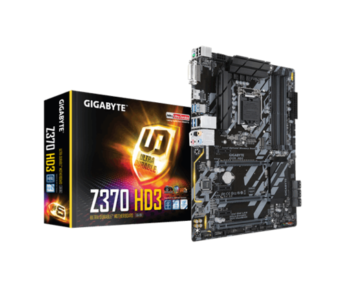 לוח אם אינטל למעבד דור 8 Gigabyte Z370 DVI HDMI ATX