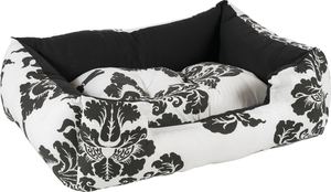 מיטה כותנה לכלב במגוון גדלים-צבע שחור/לבן- פטסלנד