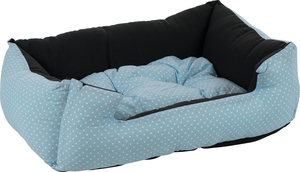 מיטה כותנה לכלב במגוון גדלים-צבע תכלת נקודות- פטסלנד