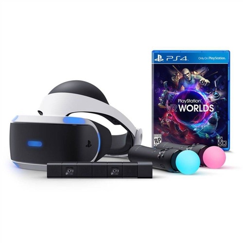 Playstation VR - ערכה  הכוללת: קסדת מציאות מדומה עם מצלמה 2 שלטי MOVE ומשחק VR WORLDS! אחריות יבואן רשמי ישפאר