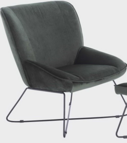 ברונו כורסת המתנה מעוצבת רגל מתכת שחורה ריפוד בד קטיפה